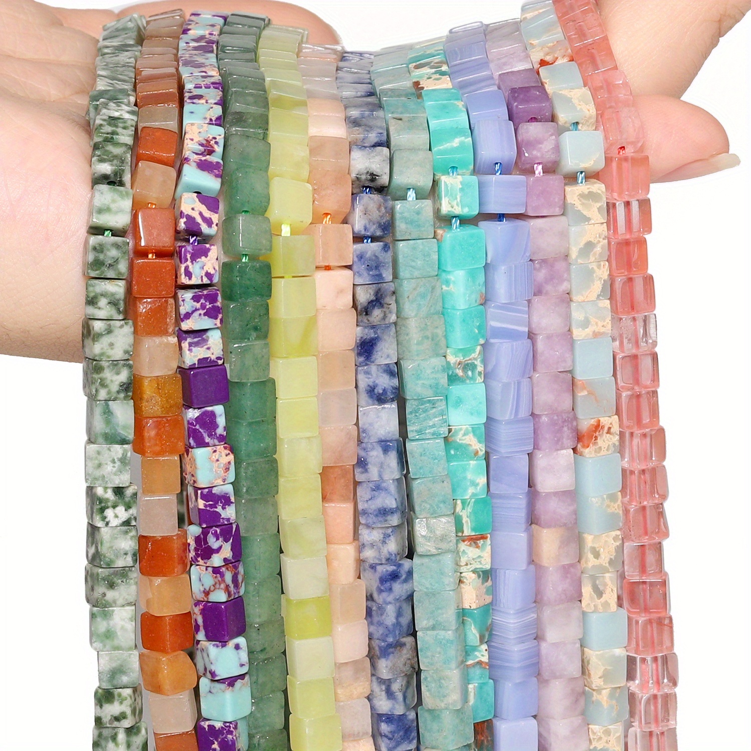 Natural Stone Cube Beads for DIY Jewelry Making